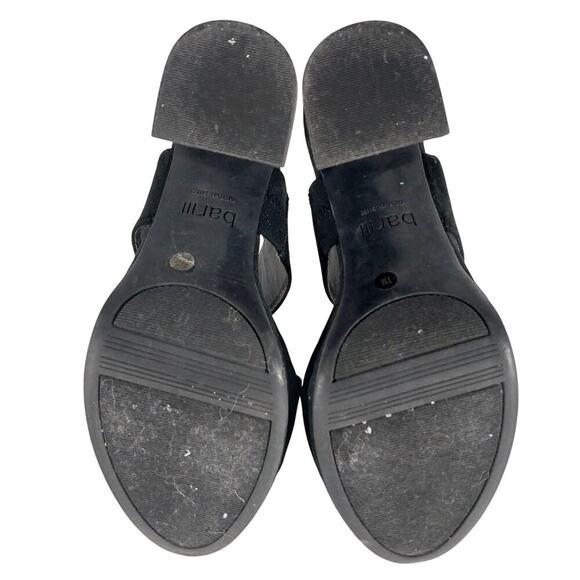 BAR III! BLACK VEGAN SUEDE MICROFIBER CHUNKY HEEL STRAP & BUCKLE SANDALS! SZ 7M - Picture 9 of 11